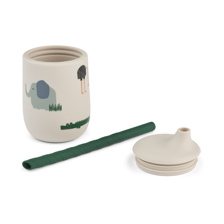 Vaso con pajita 23 cl Ellis printed sippy cup, Safari sandy mix Liewood