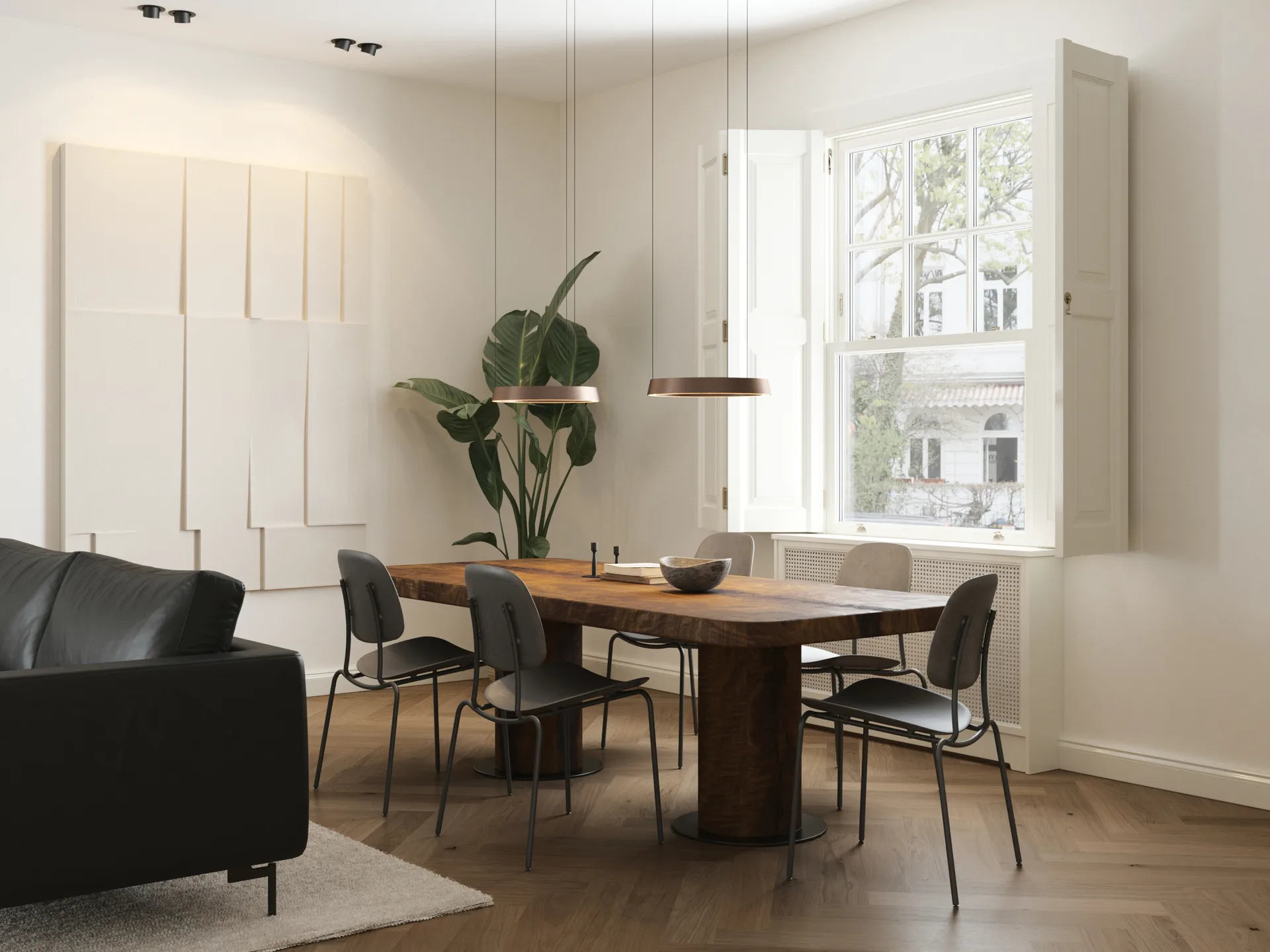 Colgante Edge redondo Ø40 switch tune, Oro rosa Light-Point