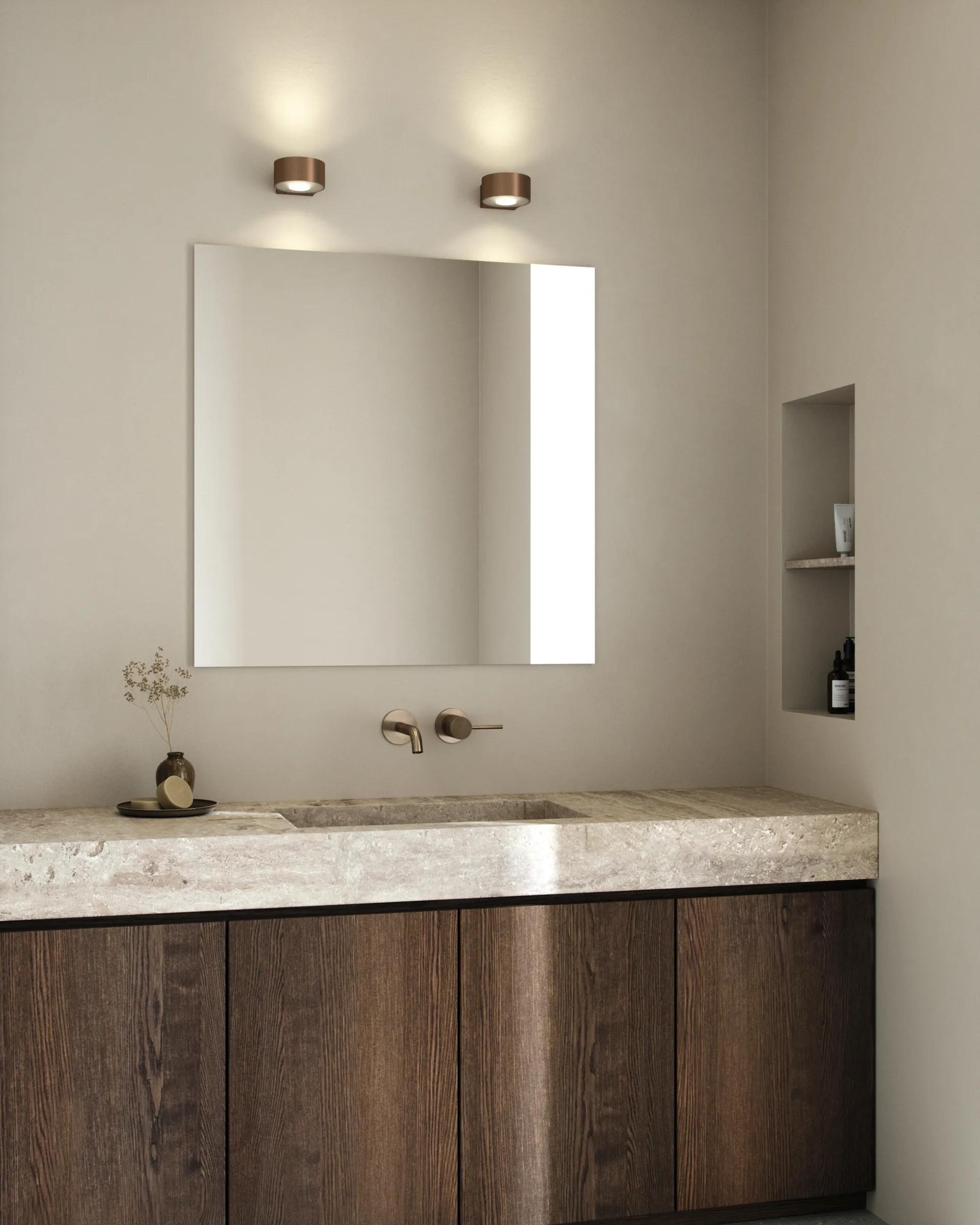 Lámpara de pared Orbit W1 2700K, Latón Light-Point