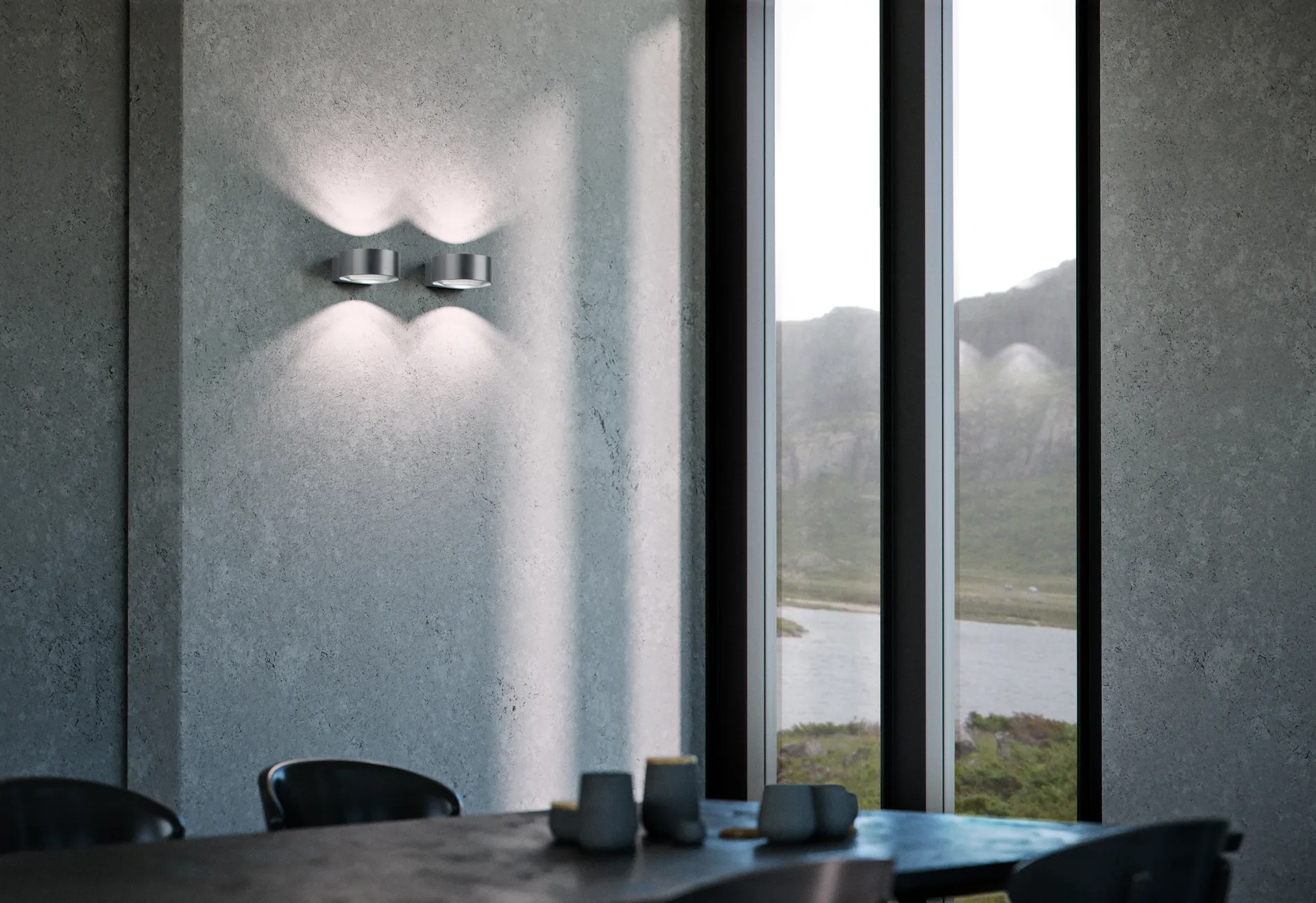 Lámpara de pared Orbit W1 2700K, Titanio Light-Point