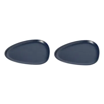2 Platos de lunch Curve Stoneware - azul marino - LIND DNA