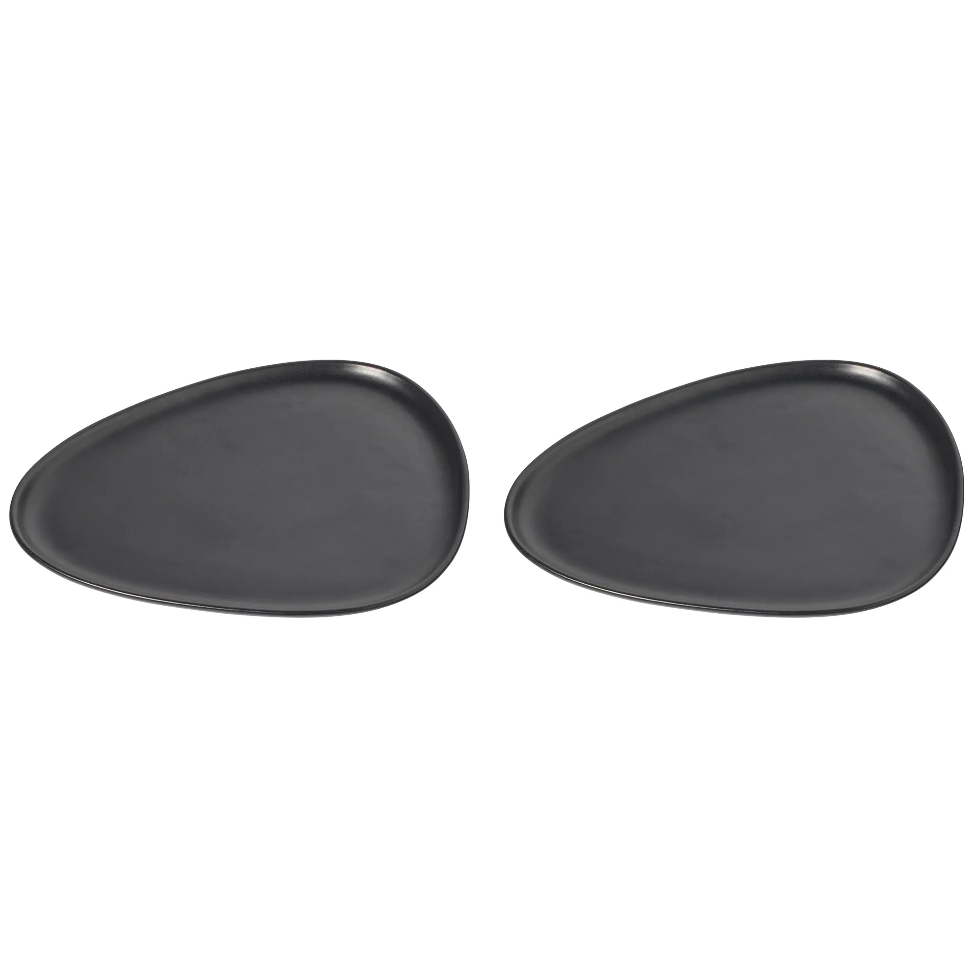 2 Platos de mesa Curve Stoneware, negro LIND DNA