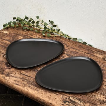 2 Platos de mesa Curve Stoneware - negro - LIND DNA