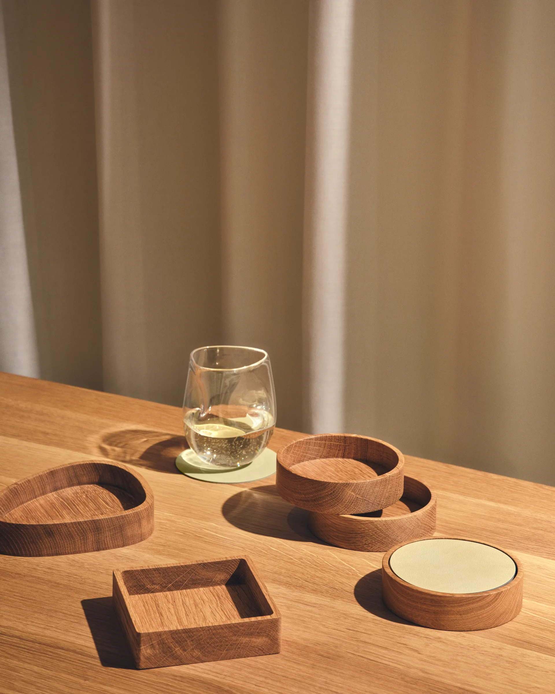 Almacenamiento para posavasos Wood Box , Nature-oak, square, S LIND DNA