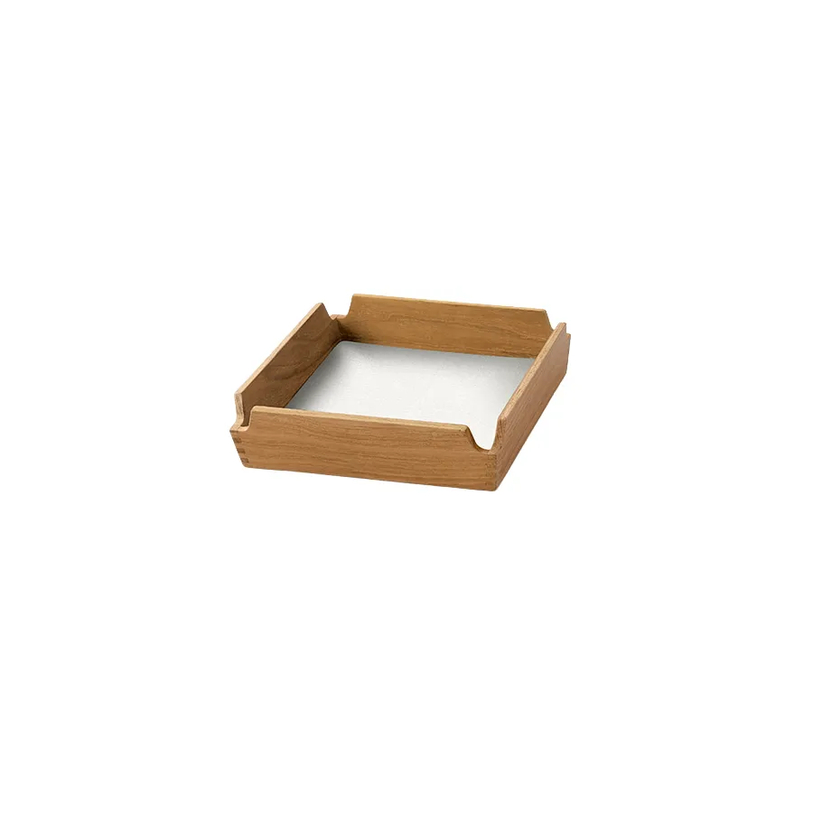 Bandeja Airy Nupo, Pure white-teak, mini LIND DNA