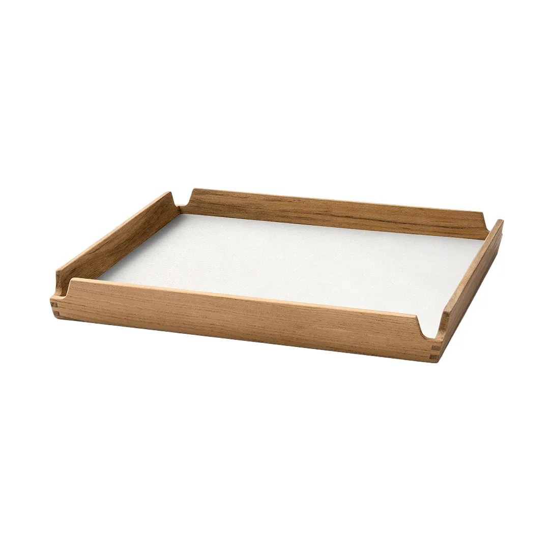 Bandeja de teca Airy square S, Nupo pure white LIND DNA