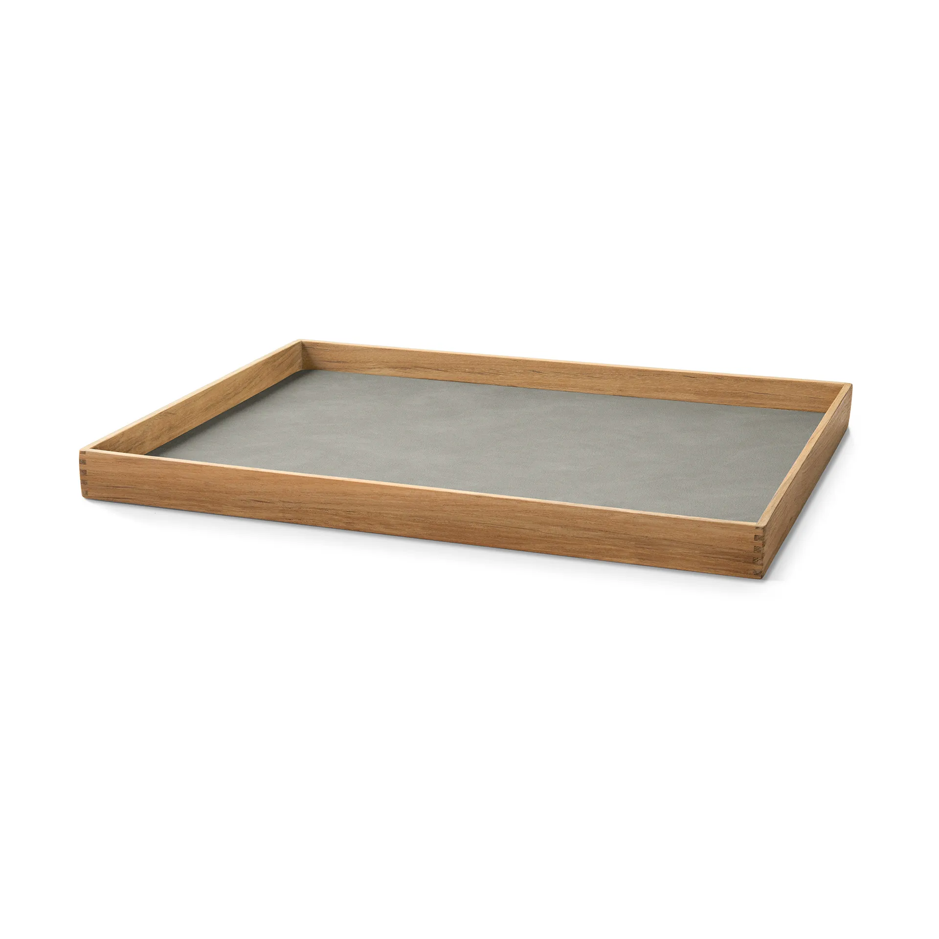 Bandeja de teca Even square L, Nupo light grey LIND DNA