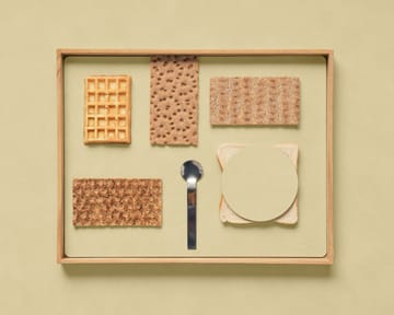 Bandeja de teca Even square M - Nupo lemon sorbet - LIND DNA