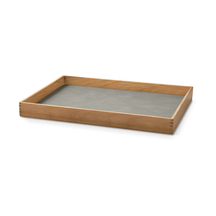 Bandeja de teca Even square M - Nupo light grey - LIND DNA