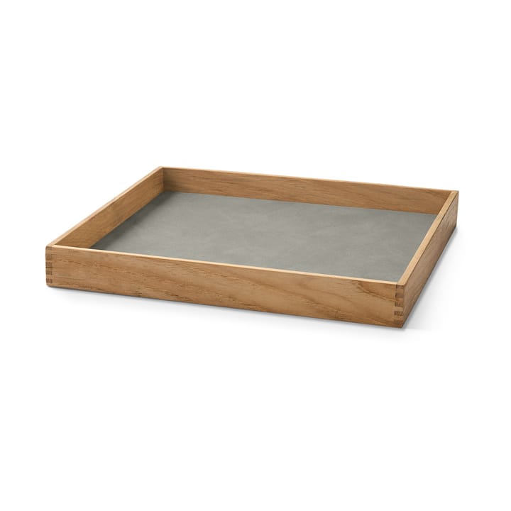 Bandeja de teca Even square S - Nupo light grey - LIND DNA