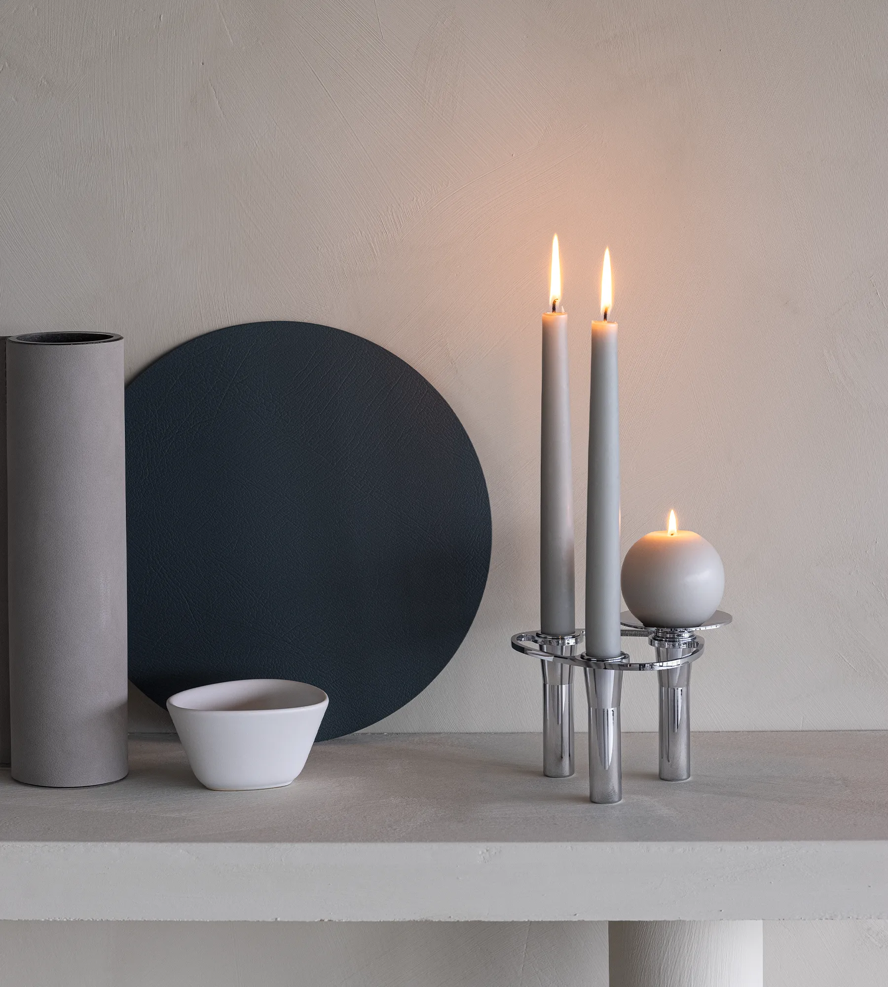 Candelabro Curve, Chrome, tray LIND DNA