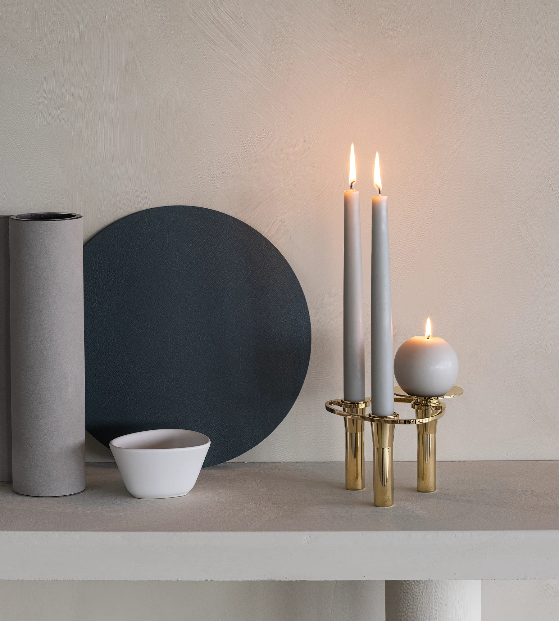 Candelabro Curve, Gold, tray LIND DNA