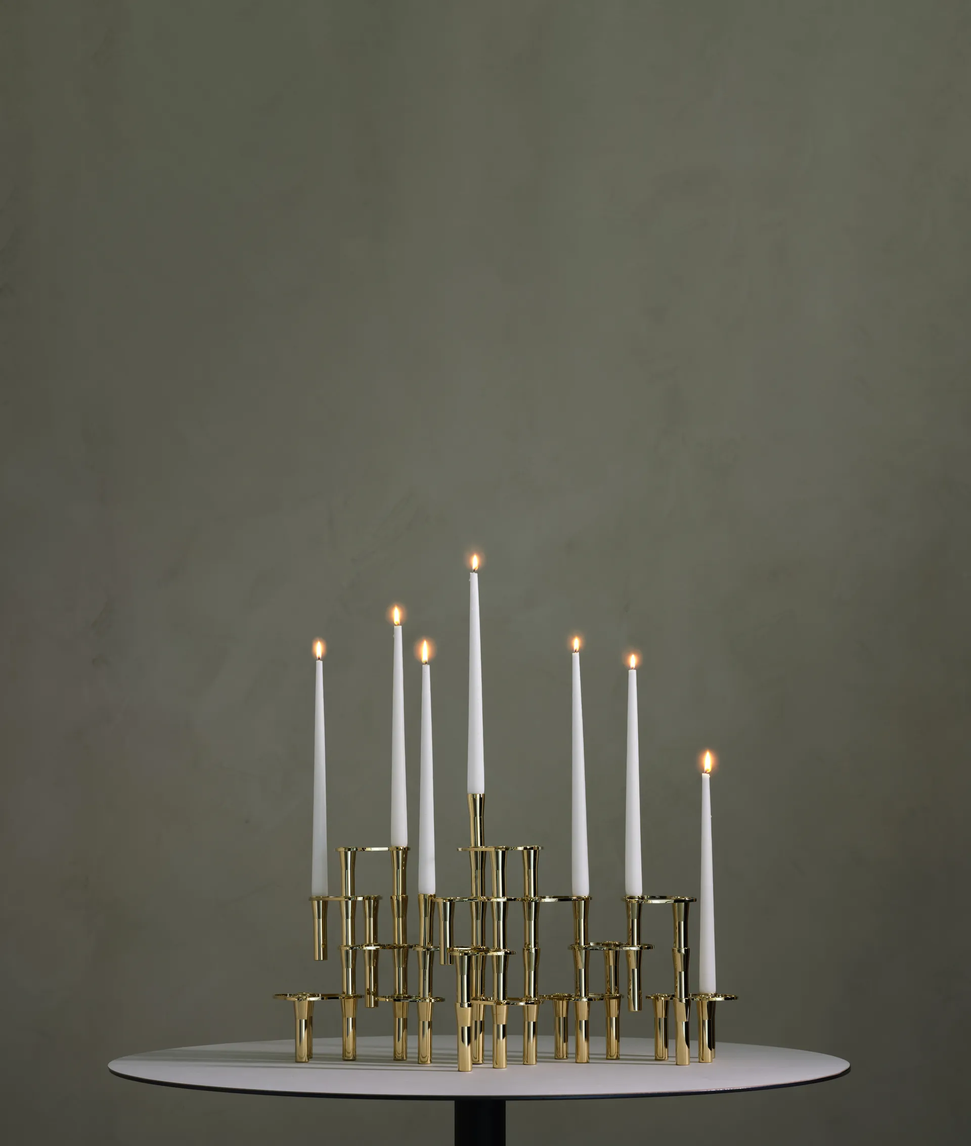 Candelabro Lind Curve combinable chapado en oro 24K, Double LIND DNA