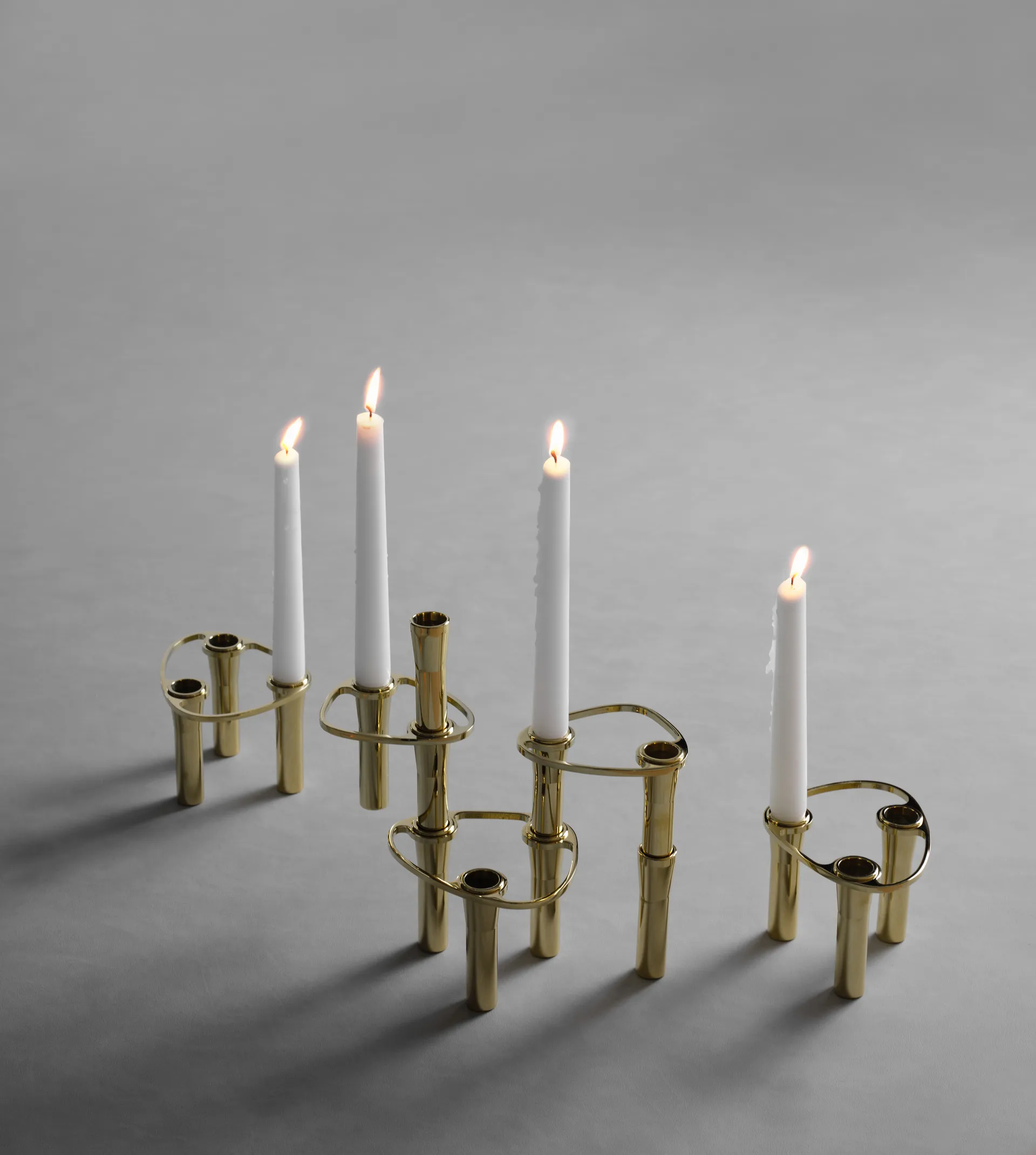 Candelabro Lind Curve combinable chapado en oro 24K, Double LIND DNA