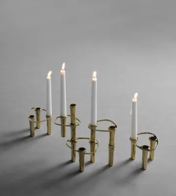Candelabro Lind Curve combinable chapado en oro 24K - Double - LIND DNA