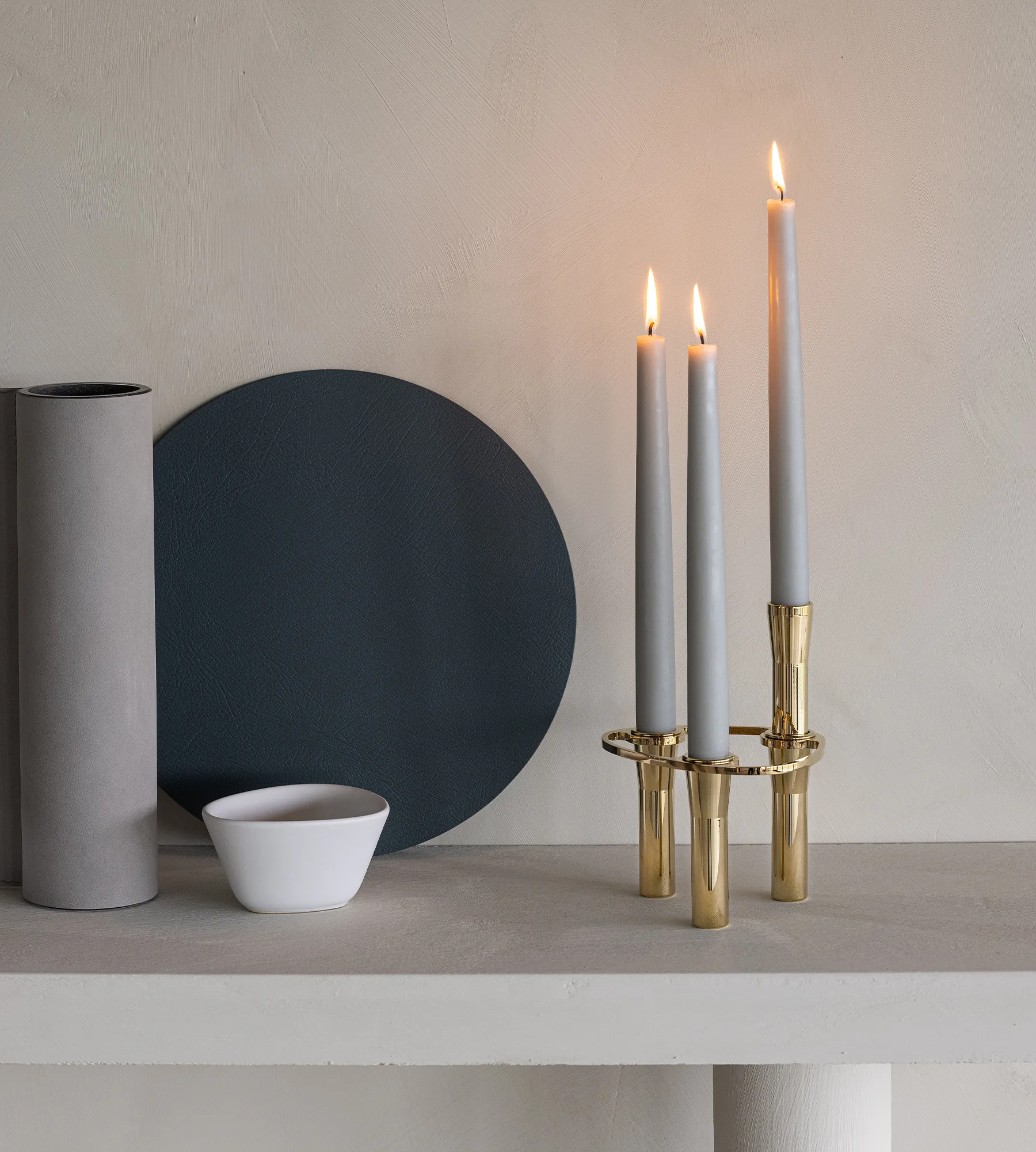 Candelabro Lind Curve combinable chapado en oro 24K, Single LIND DNA