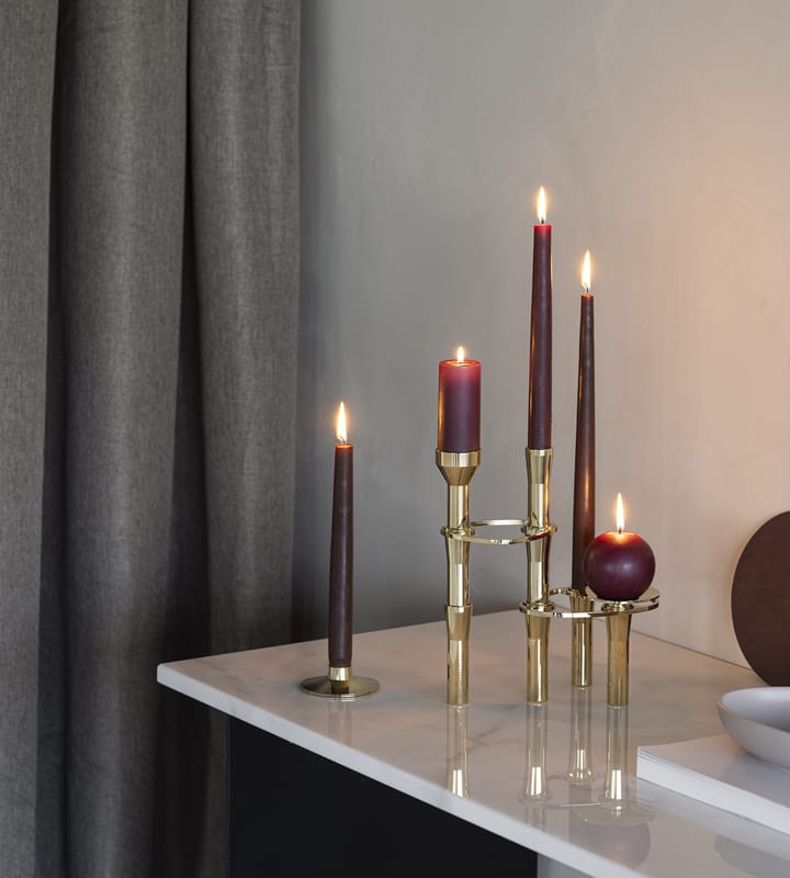 Candelabro Lind Curve combinable chapado en oro 24K, Triple LIND DNA
