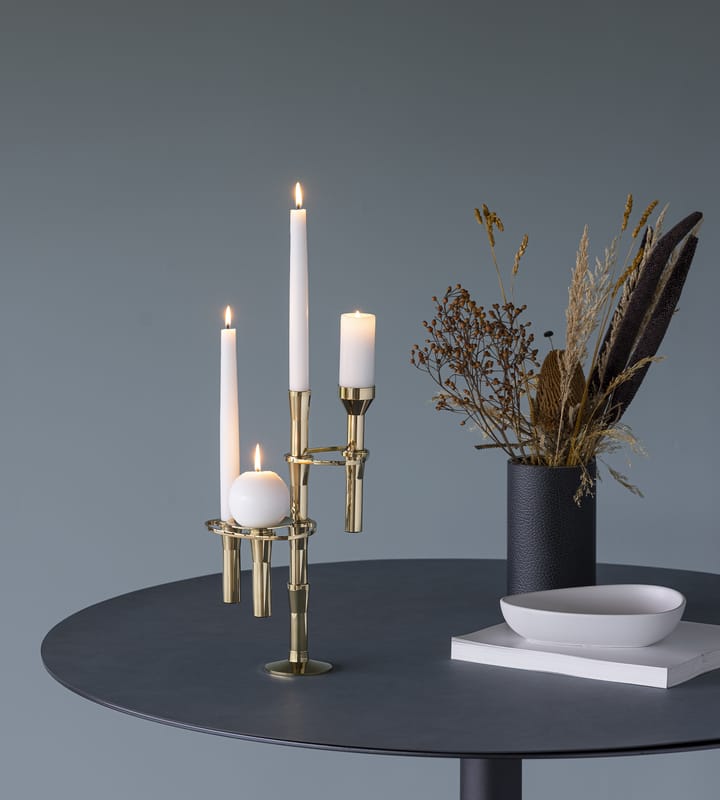 Candelabro Lind Curve combinable chapado en oro 24K, Triple LIND DNA