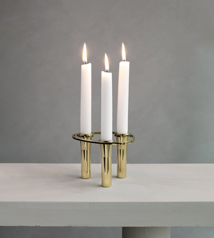 Candelabro Lind Curve combinable chapado en oro 24K, Triple LIND DNA