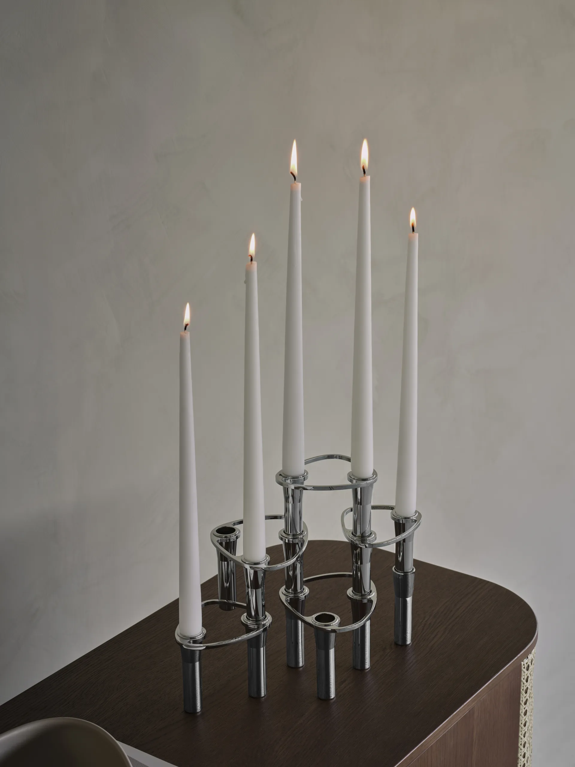 Candelabro Lind Curve combinable cromo, Double LIND DNA