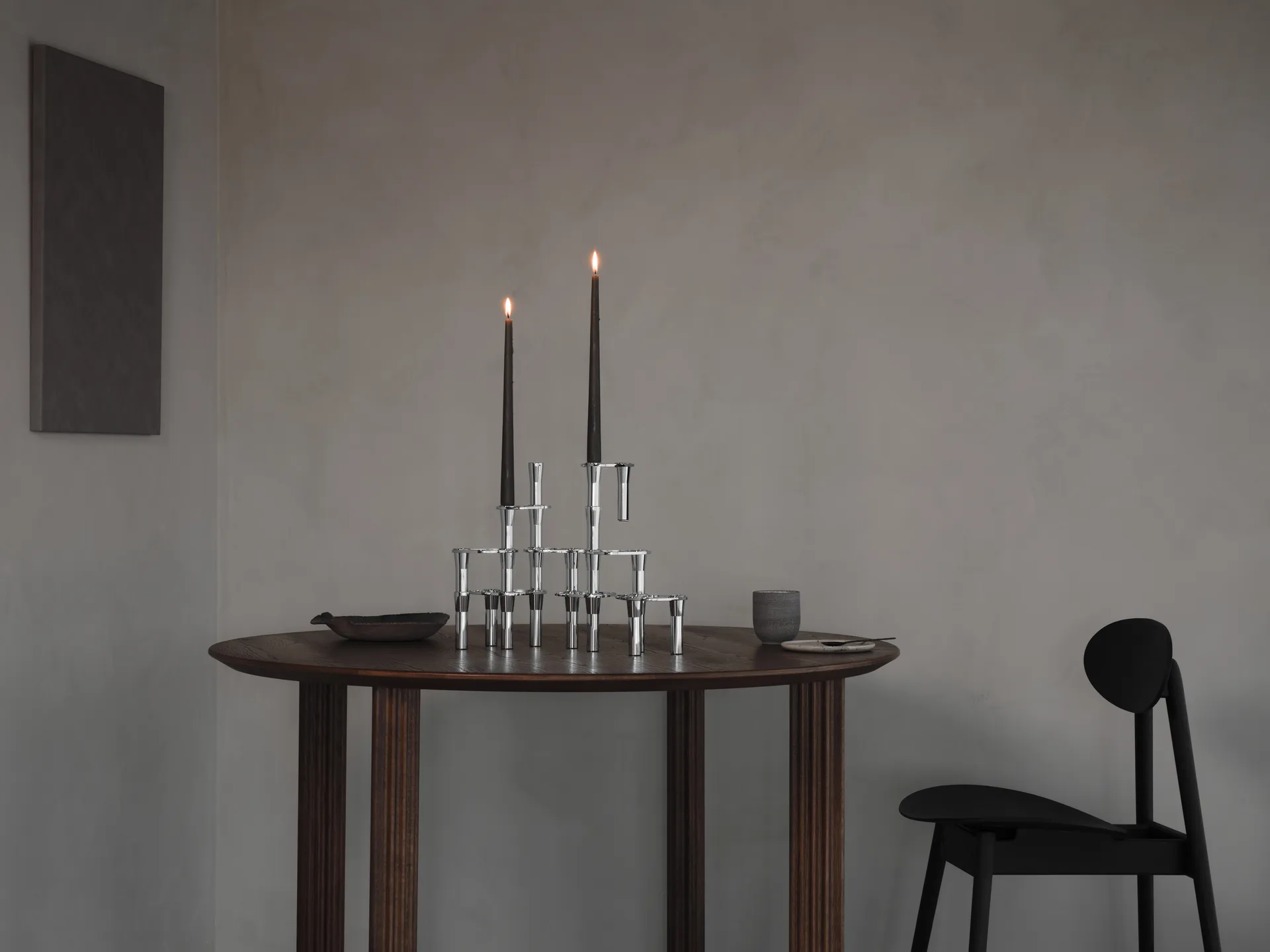 Candelabro Lind Curve combinable cromo, Double LIND DNA