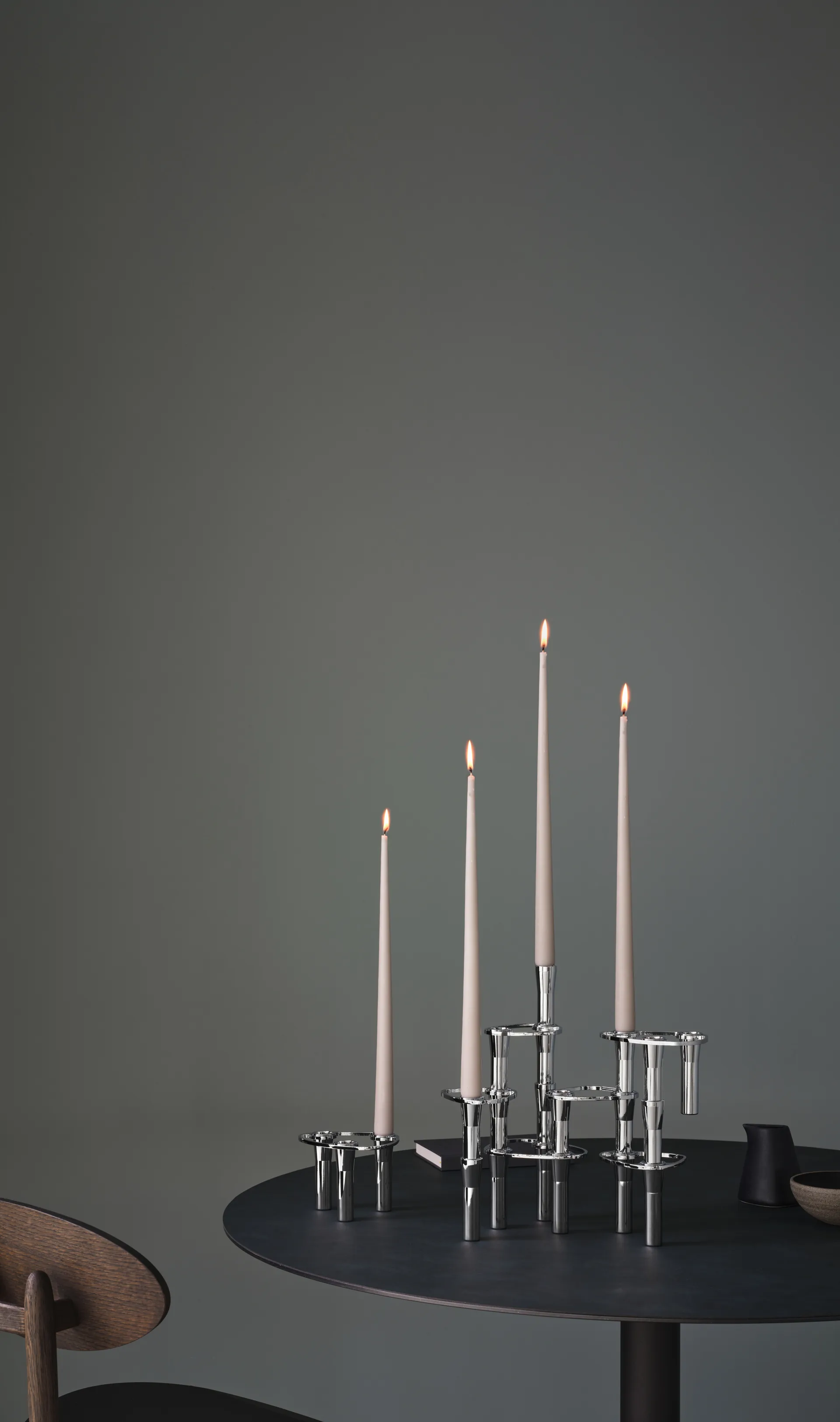 Candelabro Lind Curve combinable cromo, Double LIND DNA