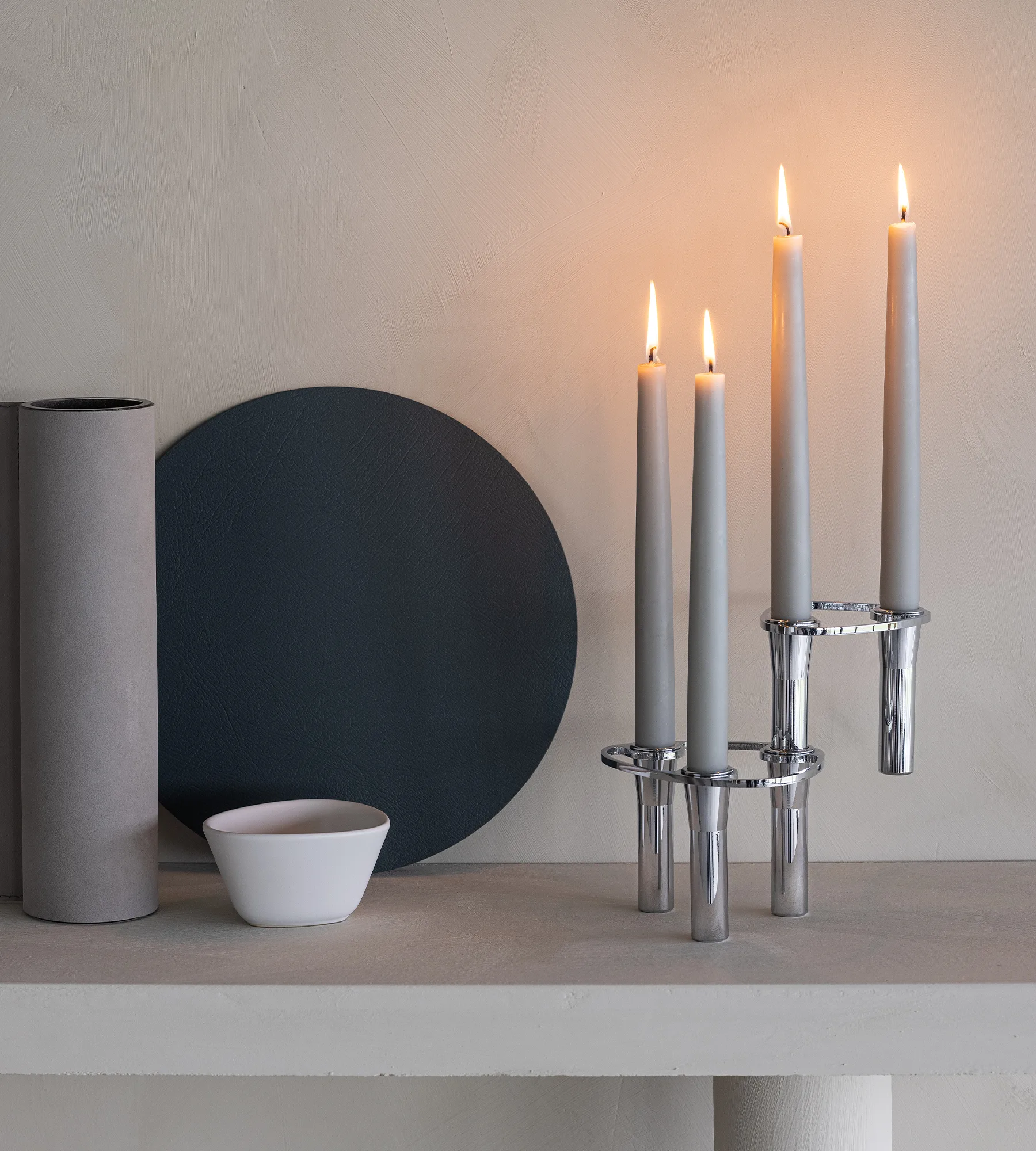 Candelabro Lind Curve combinable cromo, Double LIND DNA