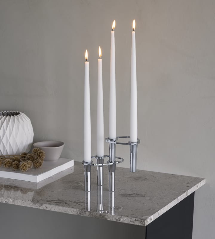 Candelabro Lind Curve combinable cromo, Double LIND DNA