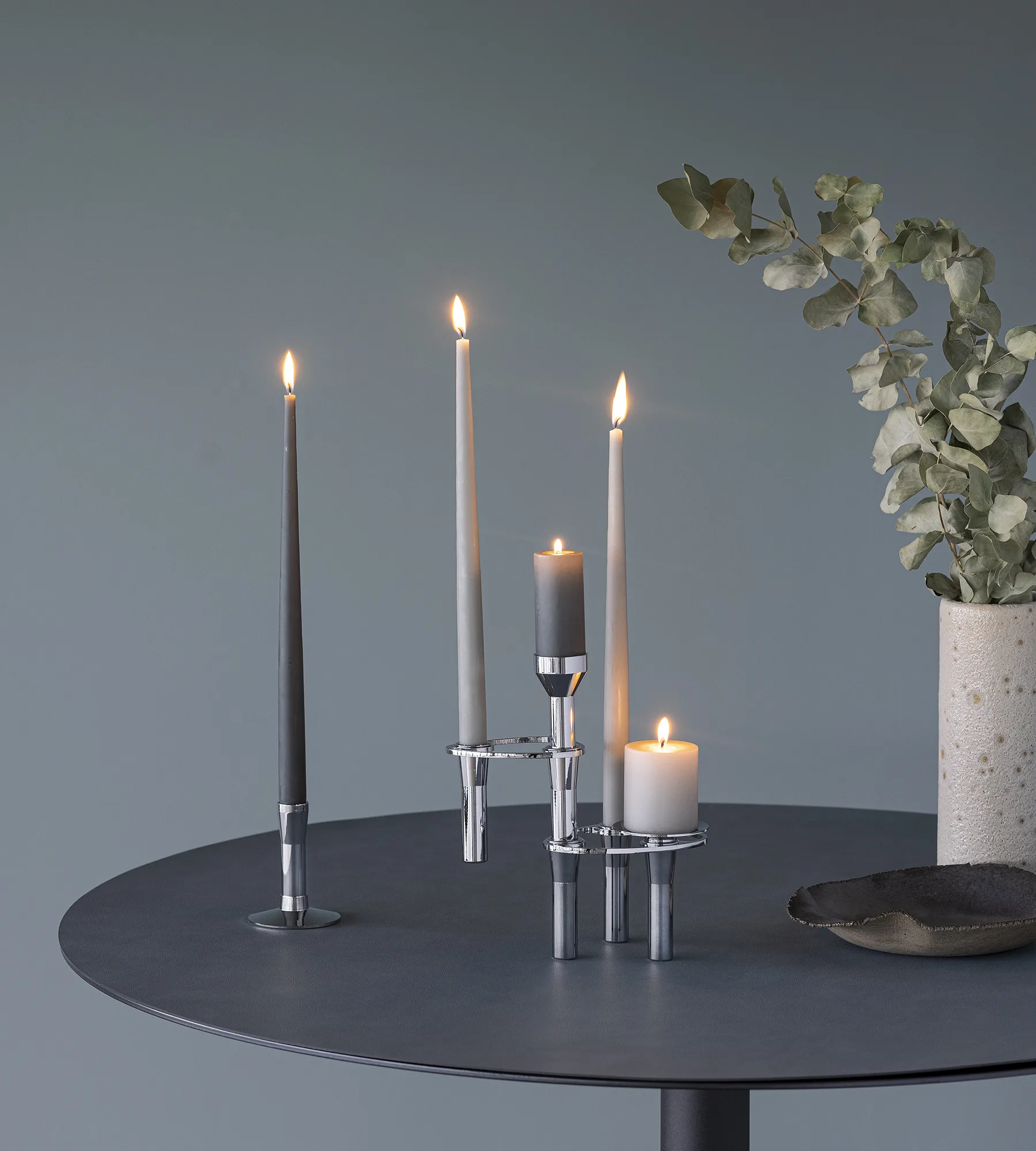 Candelabro Lind Curve combinable cromo, Single LIND DNA