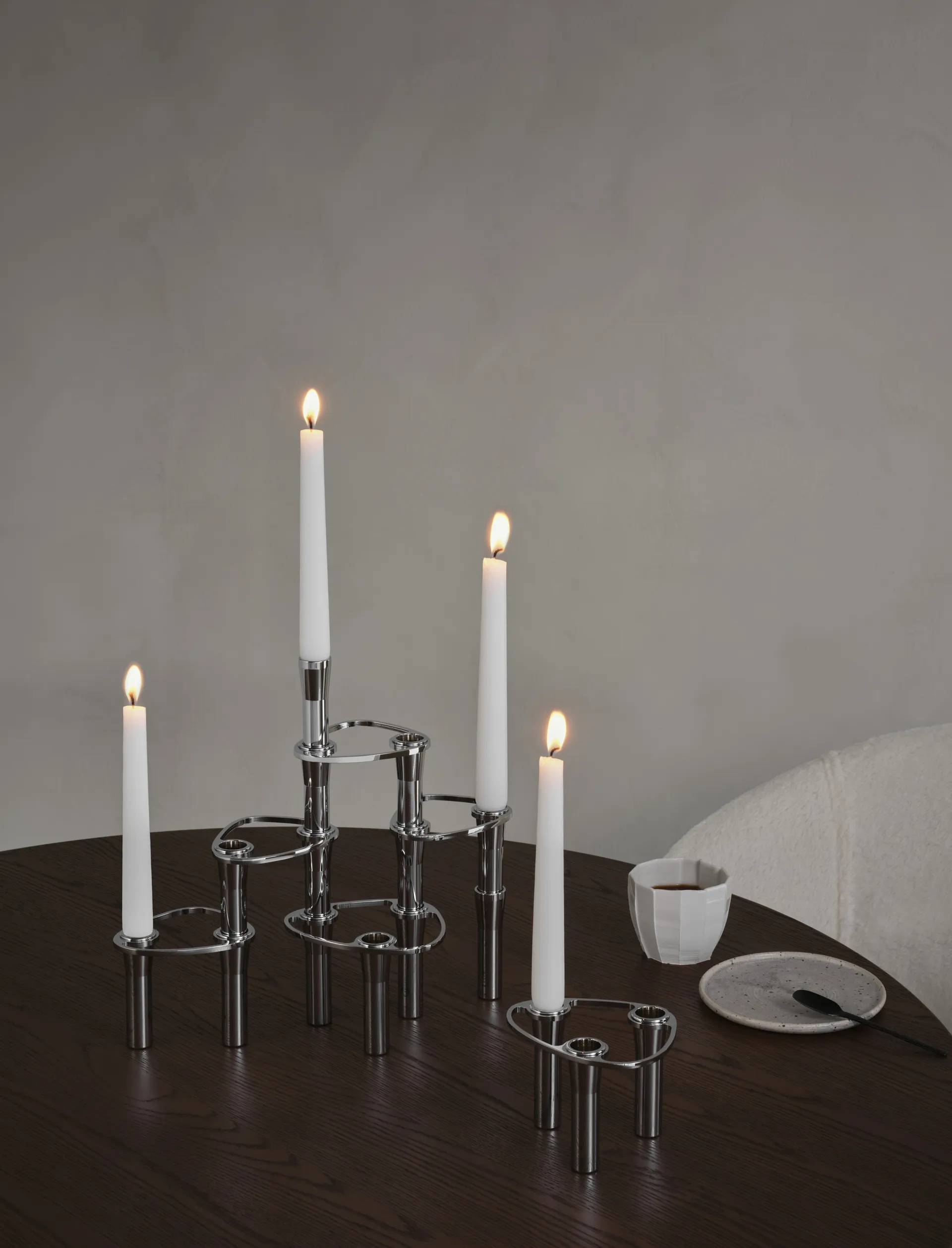 Candelabro Lind Curve combinable cromo, Single LIND DNA
