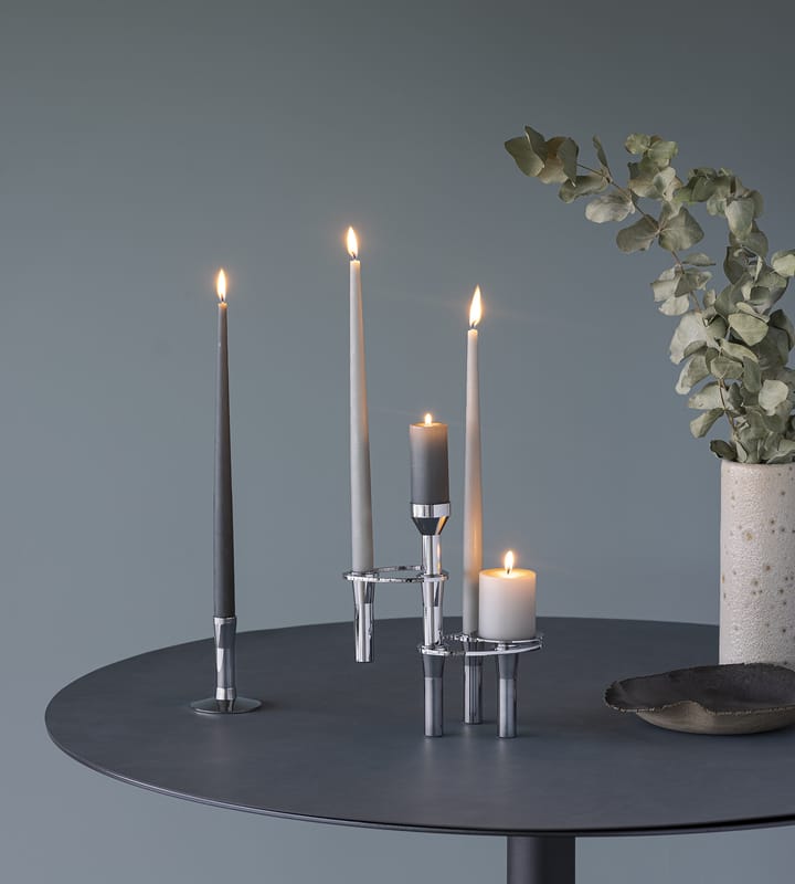 Candelabro Lind Curve combinable cromo, Triple LIND DNA