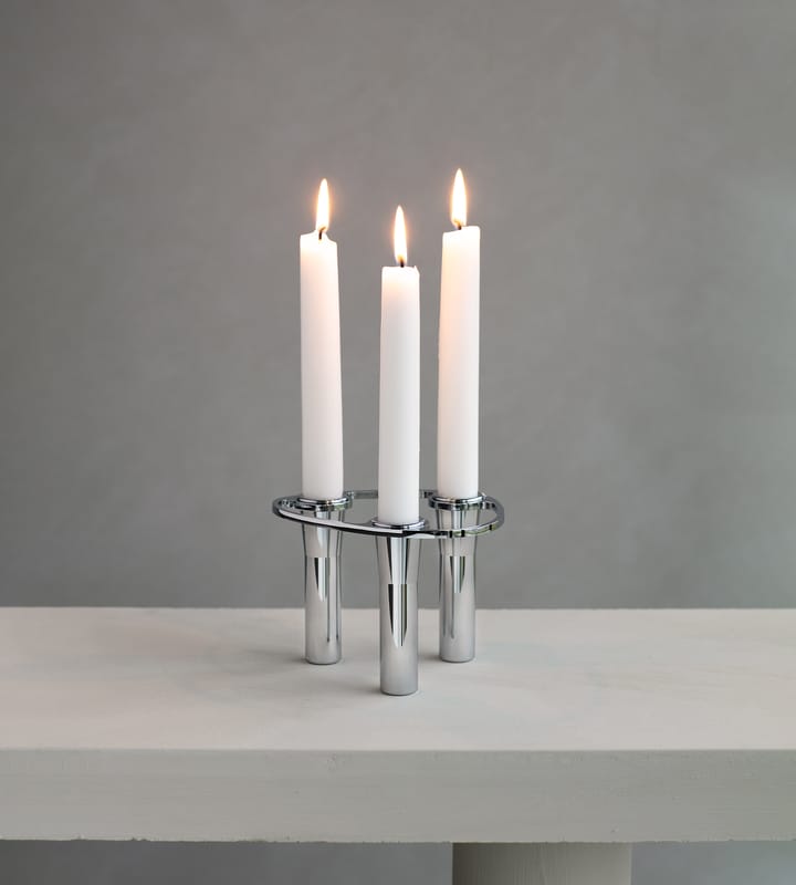 Candelabro Lind Curve combinable cromo, Triple LIND DNA