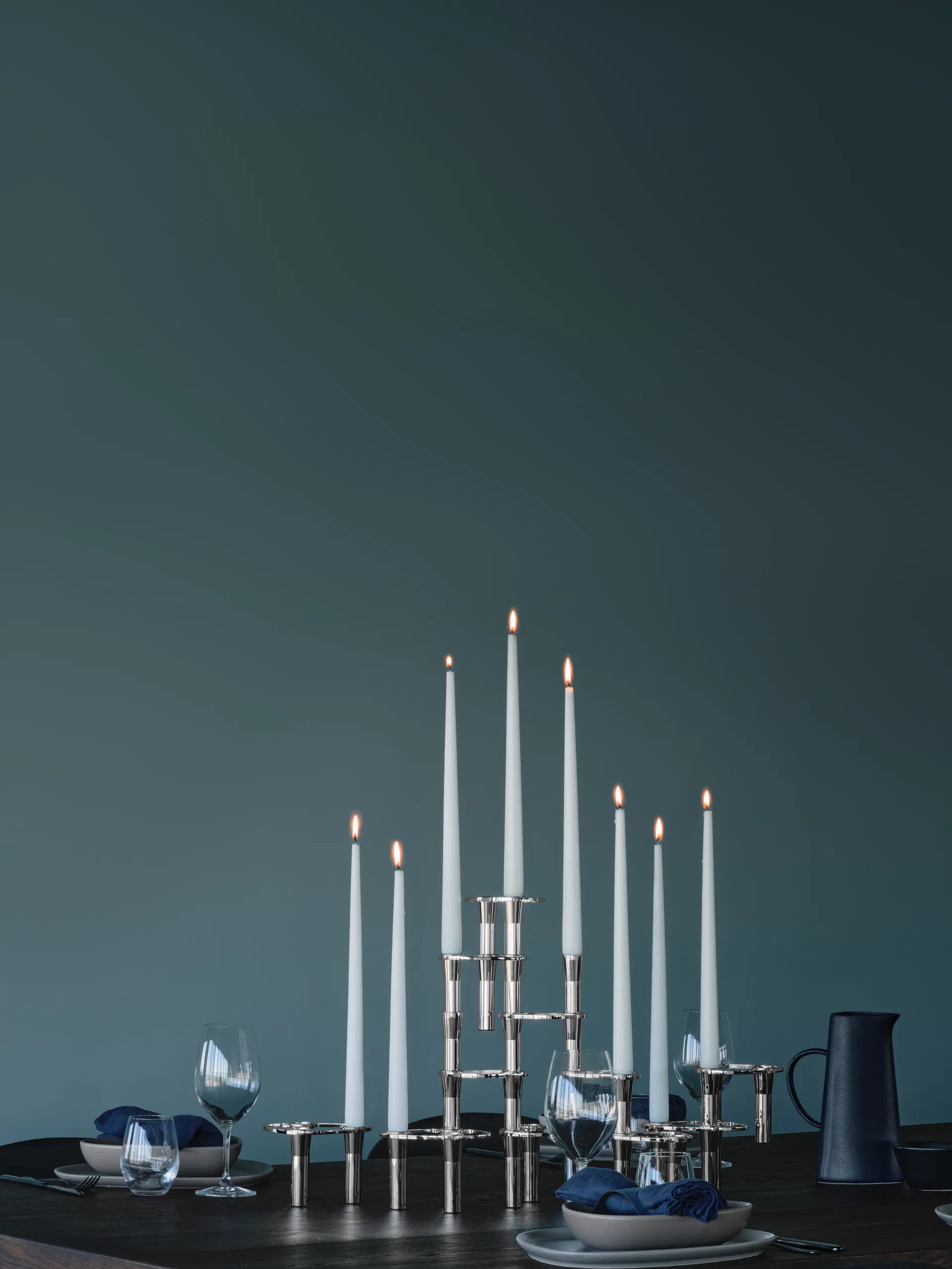 Candelabro Lind Curve combinable cromo, Triple LIND DNA