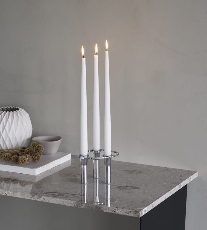 Candelabro Lind Curve combinable cromo, Triple LIND DNA