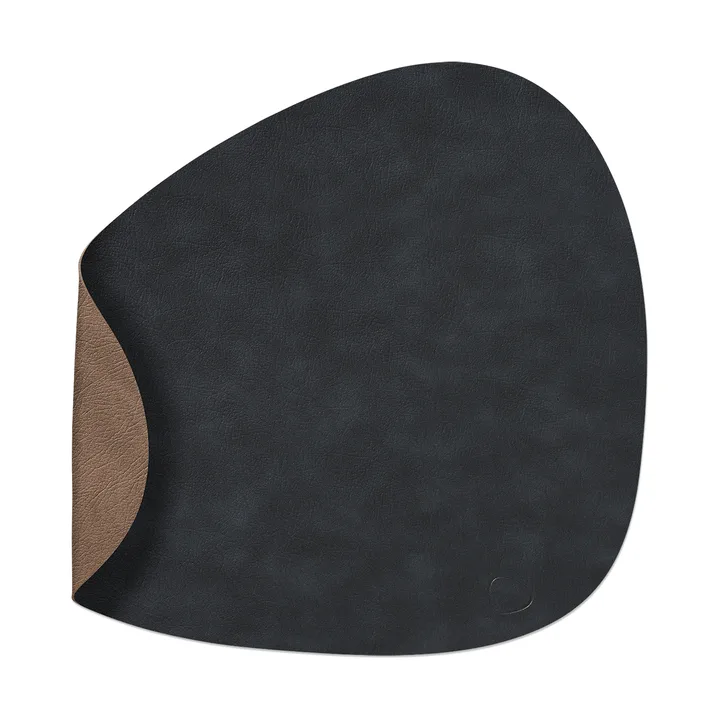 Mantel individual Cloud reversible curvo L 1 pieza - Black-brown, 44x37 cm - LIND DNA