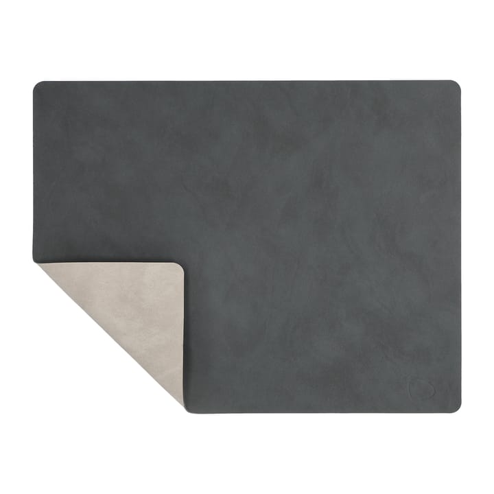 Mantel individual cuadrado Nupo reversible L 1 pieza - gris antracita-gris claro - LIND DNA