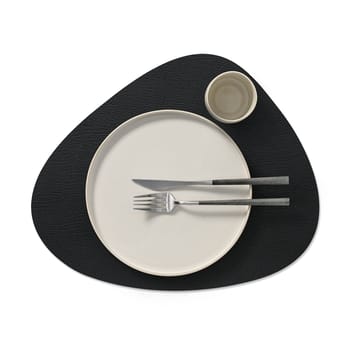 Mantel individual curvo Bull reversible L 1 pieza - Warm grey-black - LIND DNA