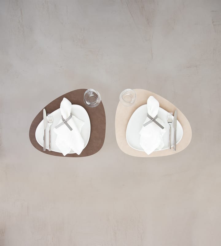 Mantel individual curvo Cloud-Nupo reversible L 1 pieza - Brown-sand - LIND DNA