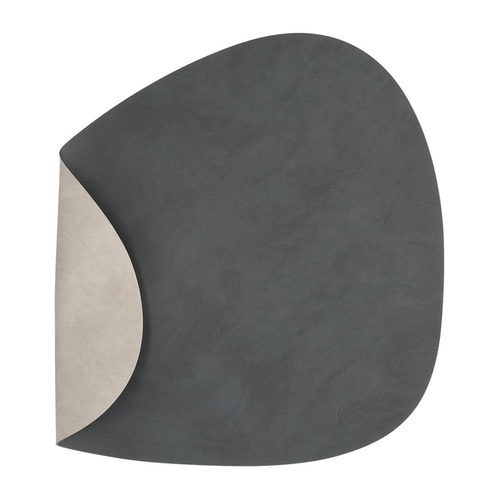Mantel individual curvo Nupo reversible L 1 pieza - gris antracita-gris claro - LIND DNA