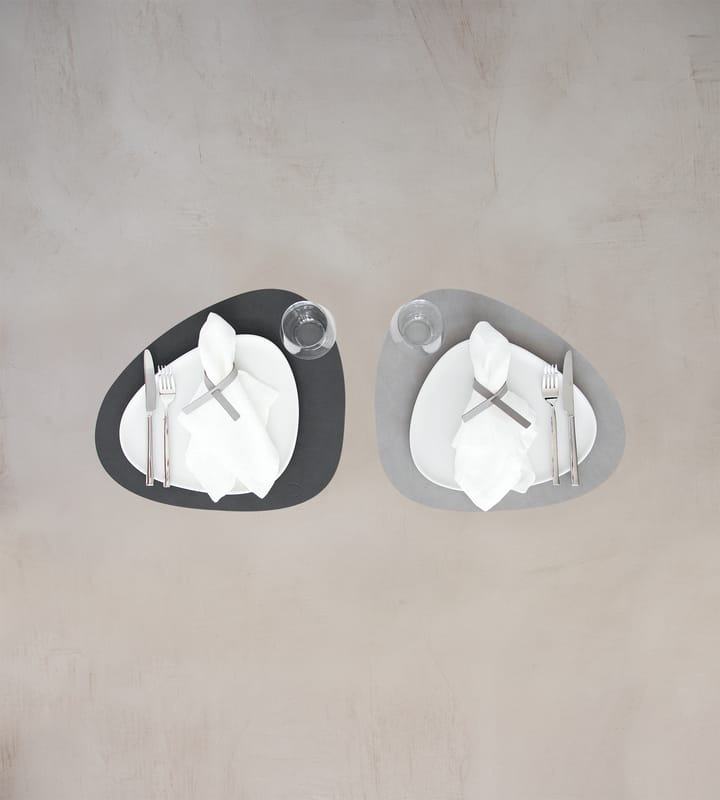 Mantel individual curvo Nupo reversible L 1 pieza - gris antracita-gris claro - LIND DNA
