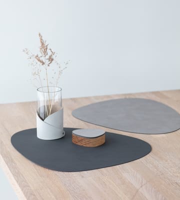 Mantel individual curvo Nupo reversible L 1 pieza - gris antracita-gris claro - LIND DNA