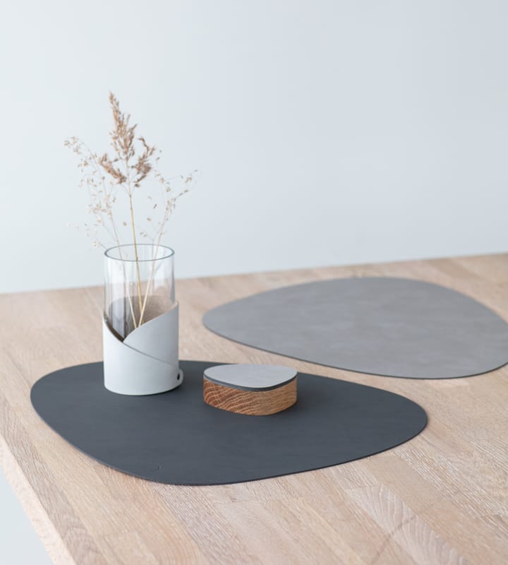 Mantel individual curvo Nupo reversible L 1 pieza - gris antracita-gris claro - LIND DNA
