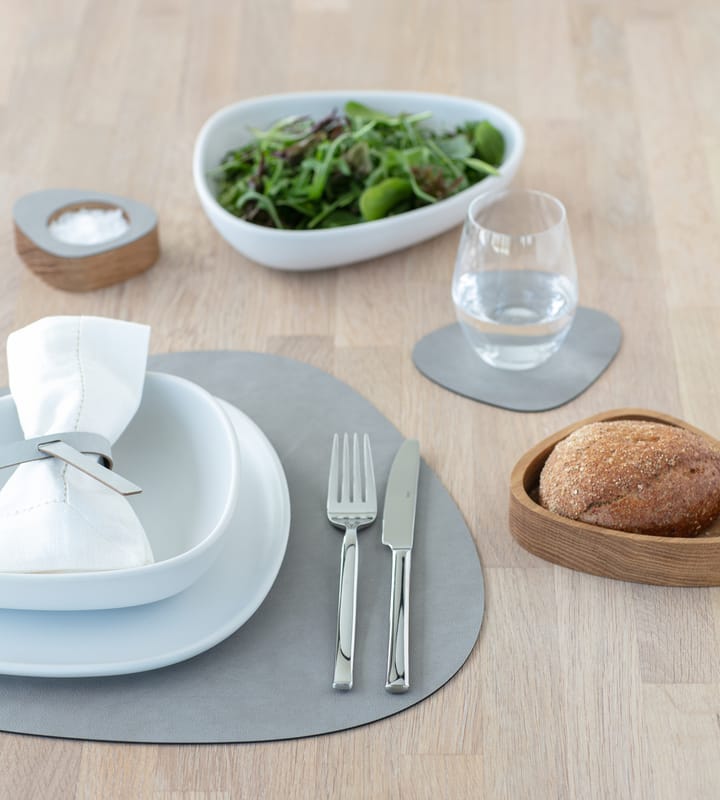 Mantel individual curvo Nupo reversible L 1 pieza - gris antracita-gris claro - LIND DNA