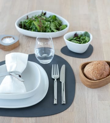 Mantel individual curvo Nupo reversible L 1 pieza - gris antracita-gris claro - LIND DNA
