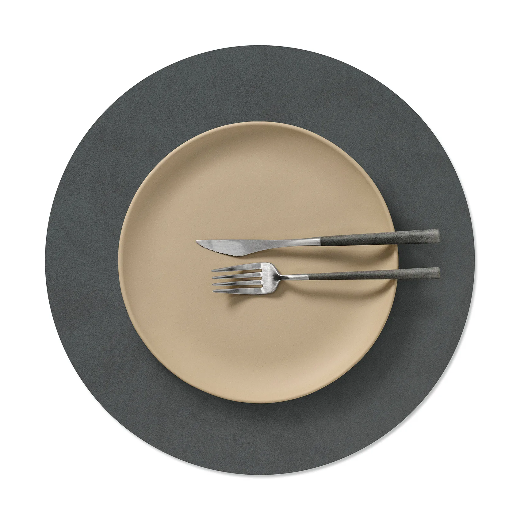 Mantel individual Nupo, Anthracite, circle, L LIND DNA