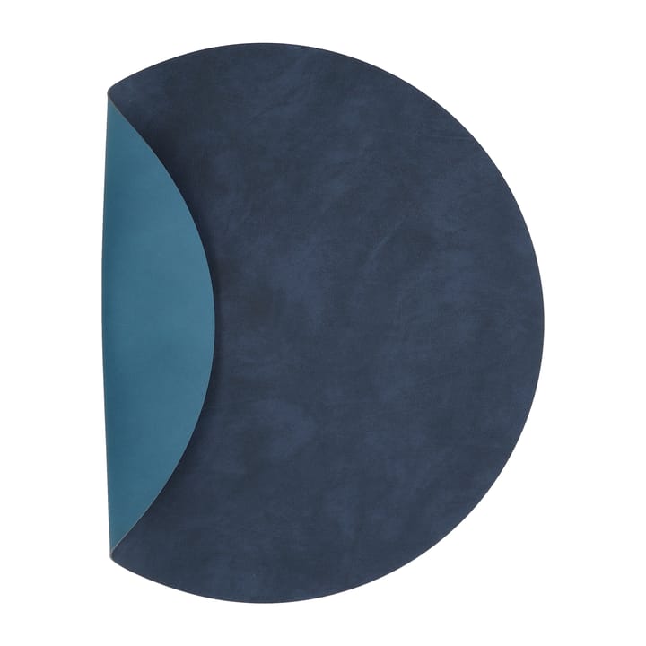 Mantel individual Nupo circular reversible XL 1 pieza - Midnight blue-petrol - LIND DNA