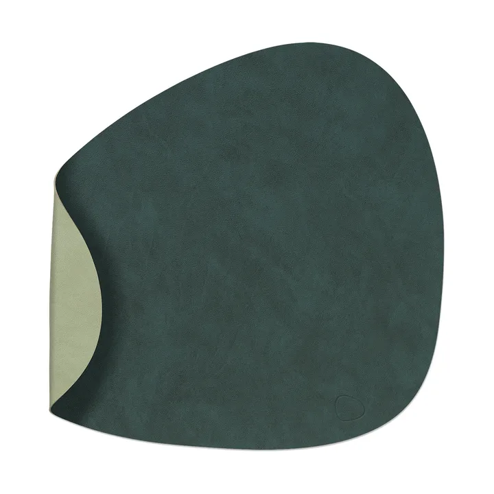 Mantel individual Nupo reversible curve L - Dark green-olive green, 44x37 cm - LIND DNA