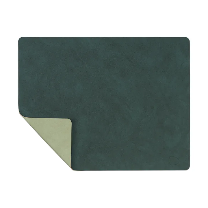 Mantel individual Nupo reversible square L - Dark green-olive green, 45x37 cm - LIND DNA