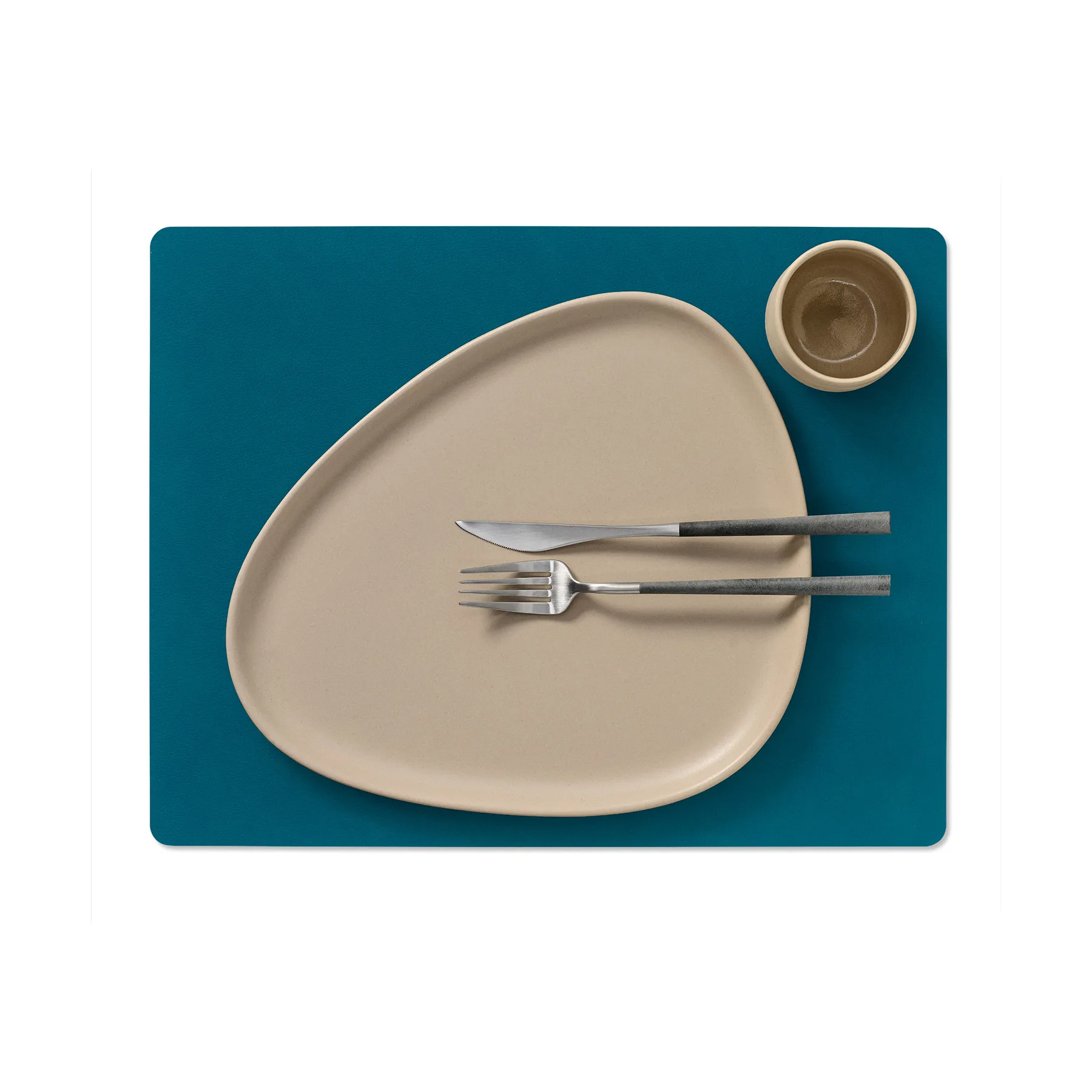 Mantel individual Nupo reversible square L, Midnight blue-petrol LIND DNA