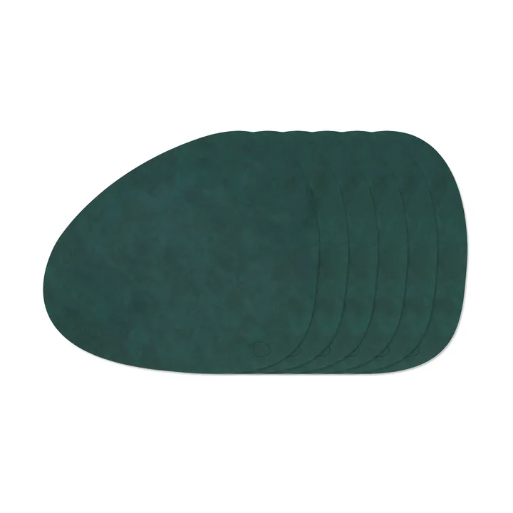 Nupo Curve juego de manteles individuales - Dark Green, pack de 6 - LIND DNA